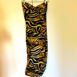 Alyn Paige New York Animal Print Strapless Bodycon Dress Size M